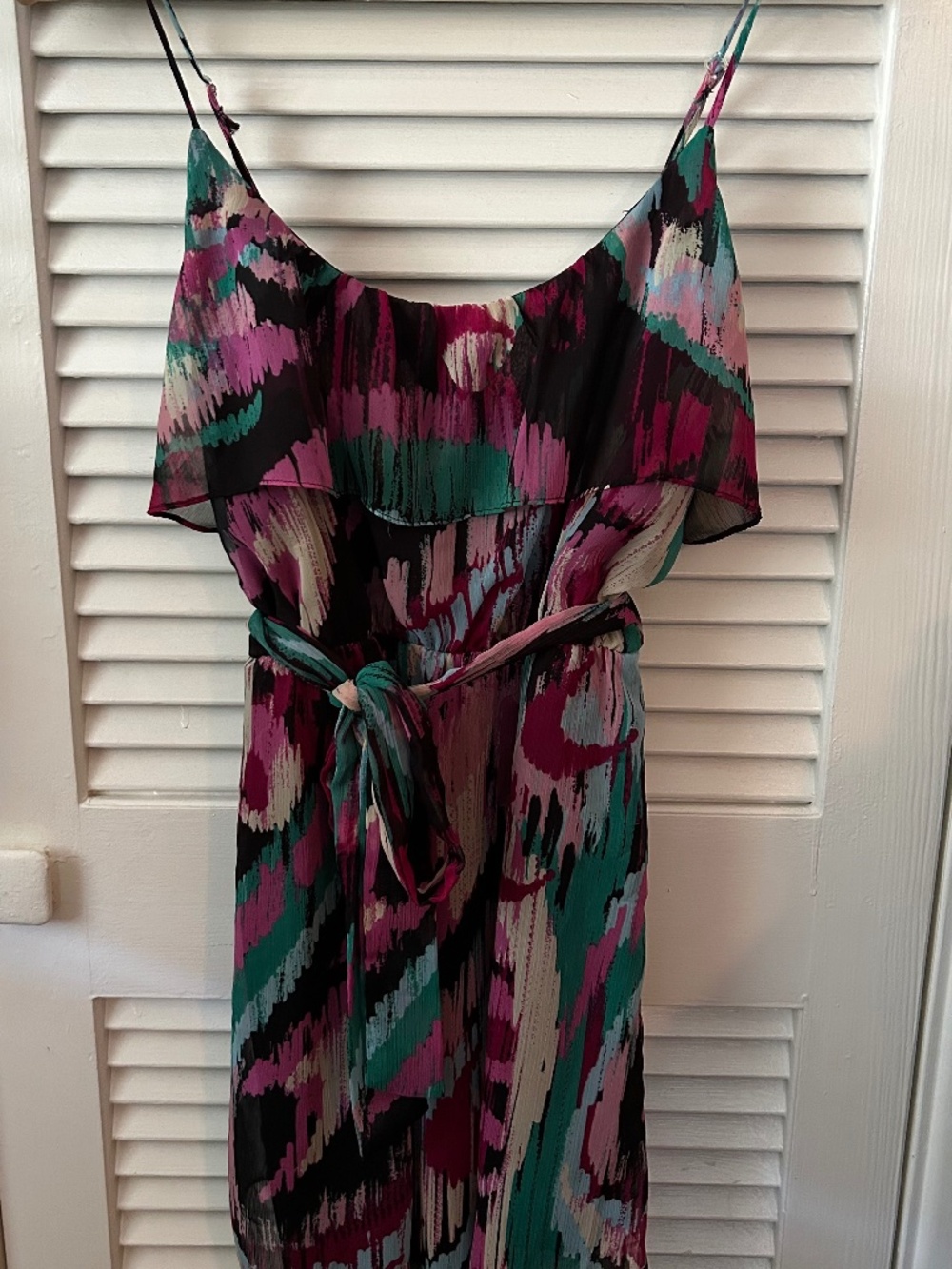 382 brand - Multi-colored ikat print mini chiffon dress